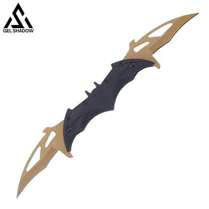 Dark Bat Knight Double Blade Folding Pocket Knife Butterfly