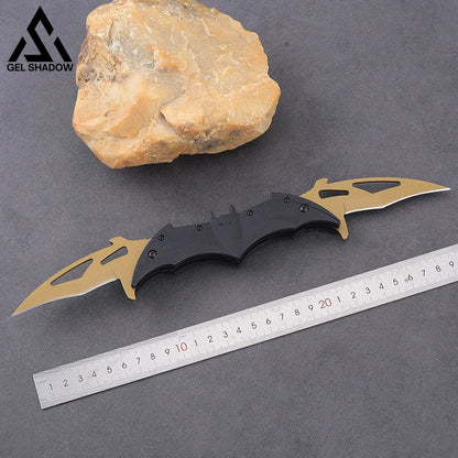 Dark Bat Knight Double Blade Folding Pocket Knife Butterfly