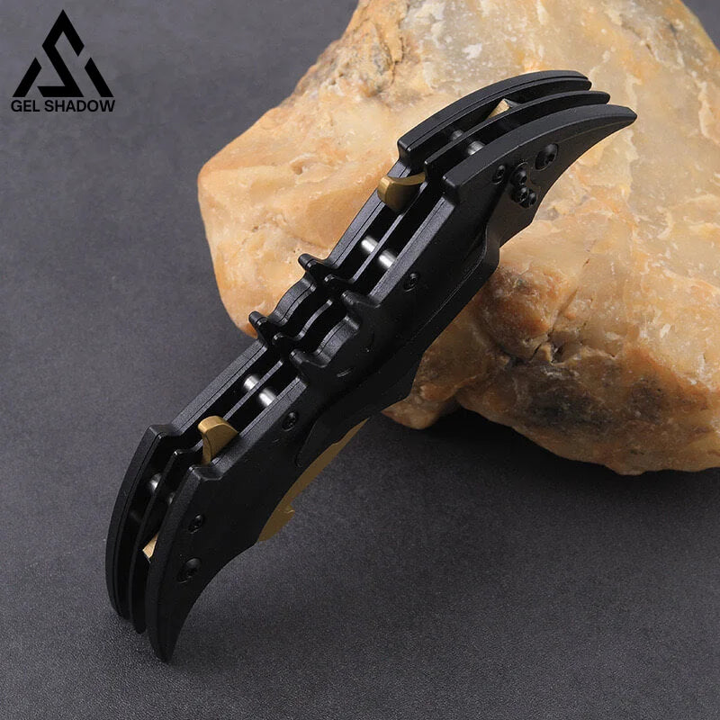 Dark Bat Knight Double Blade Folding Pocket Knife Butterfly