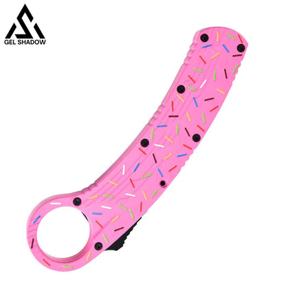 Donut Otf Knife Mirotech Automatic Pink Dagger Dessert Warrior 2 Pocket Knives