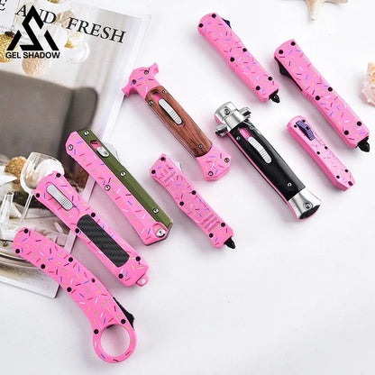 Donut Otf Knife Mirotech Automatic Pink Dagger Dessert Warrior Pocket Knives