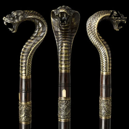 Ebony Wood Snake-Head Sword Cane(US ONLY)-GS48 Ebony Wood Pocket Knives