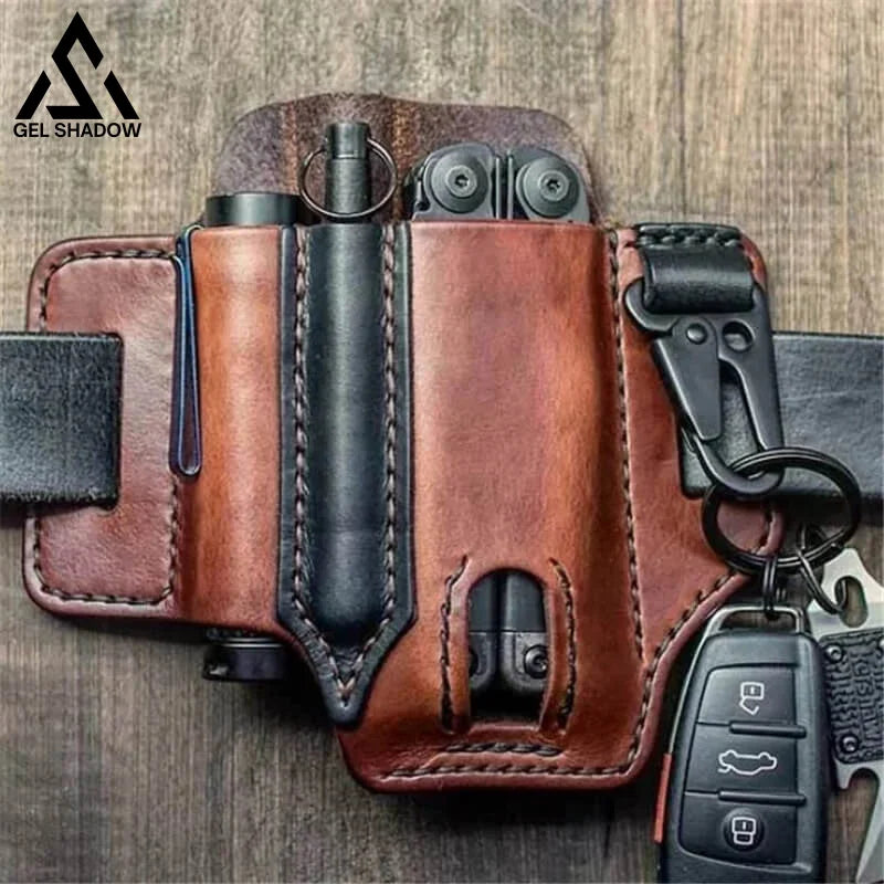 GS253-EDC Pocket Tactical Leather Sheath for Knifes Pen Flashlight Keys 1 GS253-EDC Pocket Tactical Leather Sheath for Knifes Pen Flashlight Keys