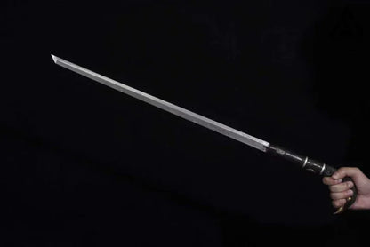 (Elder) Stainless Damascus Steel Dual-Handed Cane Knife(US ONLY)-GS54 Black Pocket Knives