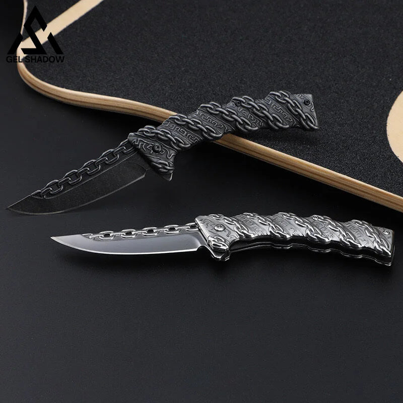 Embossed Chain Folding Knife Pocket Knives