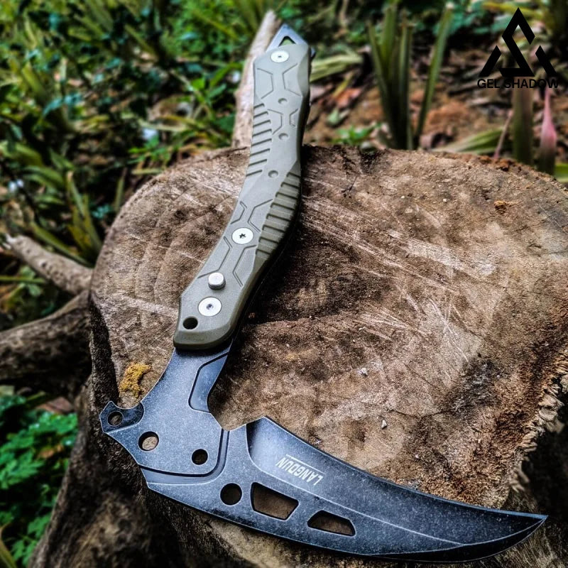 Folding outdoor self-defense fire-extinguishing tactical logging axe-GS44 Army green Pocket Knives