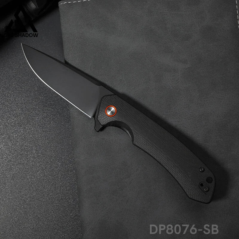 Folding Pocket Knife With D2 Steel G10 Handle & Ball Bearing Flipper Black Knives