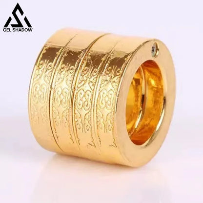 Four Finger Knuckle Duster Ring Stainless Steel Foldable Defense-GS140 - Gold / 1 pcs - BRASSKNUCKLE