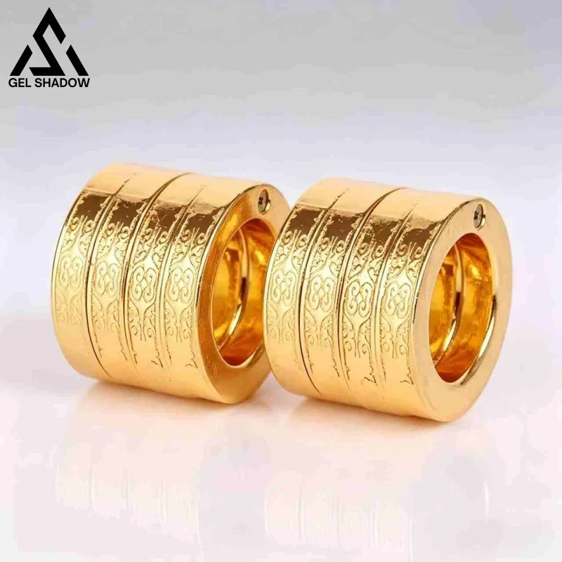 Four Finger Knuckle Duster Ring Stainless Steel Foldable Defense-GS140 - Gold / 2 pcs - BRASSKNUCKLE