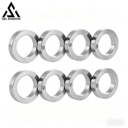 Four Finger Knuckle Duster Ring Stainless Steel Foldable Defense-GS140 - Silver / 2 pcs - BRASSKNUCKLE