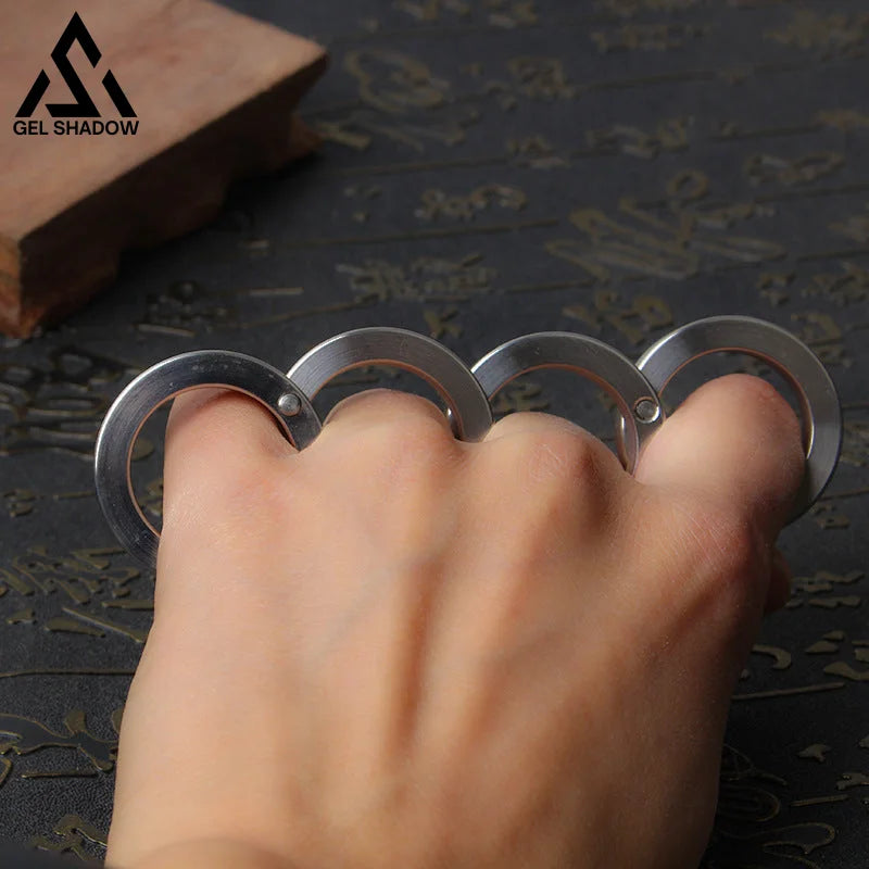 Four Knuckles Four Finger Knuckle Duster Stainless Steel Foldable Defense-GS140