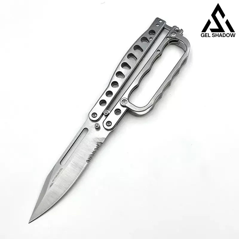 Gargantuan C29 Butterfly Knife-GS150 Silver BRASSKNUCKLE