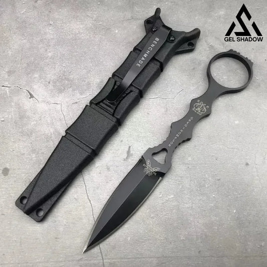 GS102 Fixed Blade Tactical Knife COMBO SOCP Dagger 3.22’’ Blade，K sheath Black 未分类