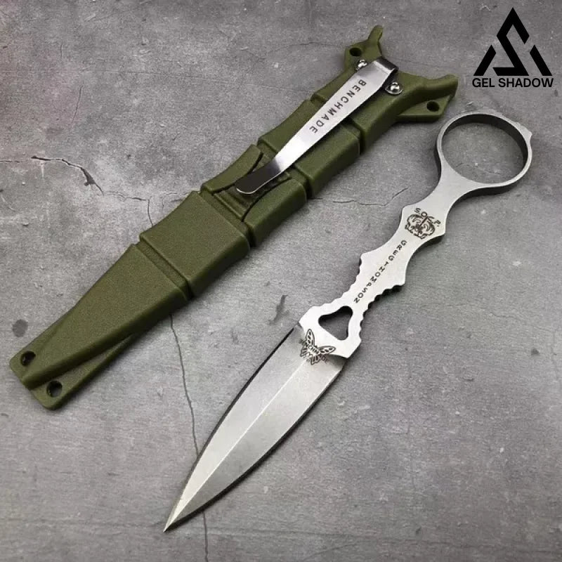 GS102 Fixed Blade Tactical Knife COMBO SOCP Dagger 3.22’’ Blade，K sheath Silver 未分类