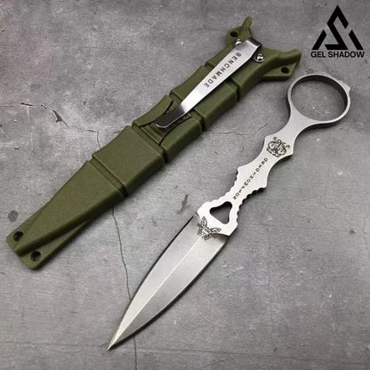 GS102 Fixed Blade Tactical Knife COMBO SOCP Dagger 3.22’’ Blade，K sheath Silver 未分类