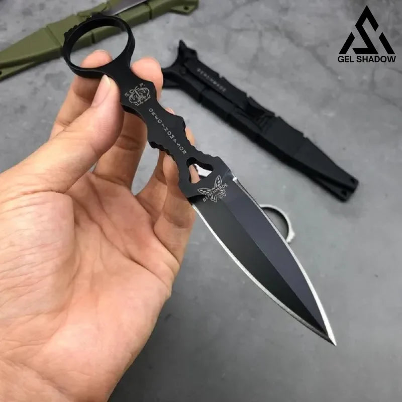 GS102 Fixed Blade Tactical Knife COMBO SOCP Dagger 3.22" Blade，K sheath-US STOCK