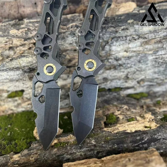 GS156 D2Heavy-duty folding high-hardness outdoor knife Black BRASSKNUCKLE