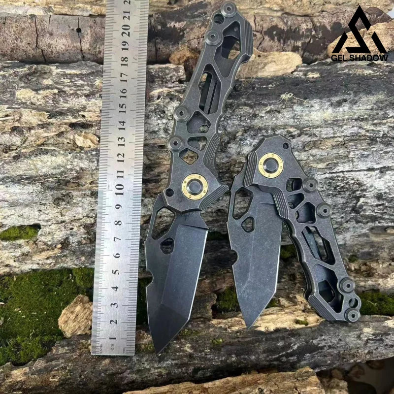 GS156 D2Heavy-duty folding high-hardness outdoor knife Black BRASSKNUCKLE