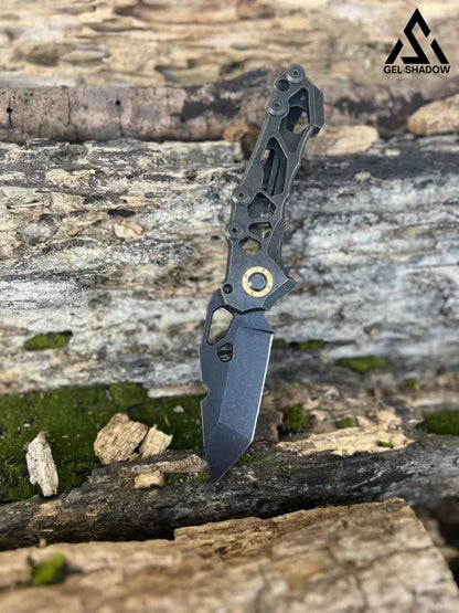 GS156 D2Heavy-duty folding high-hardness outdoor knife Black BRASSKNUCKLE