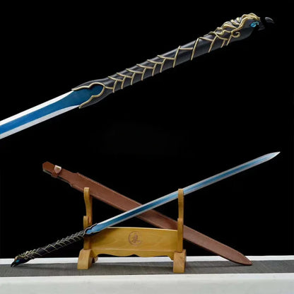 GS173 Feng Luan High manganese steel integrated sword(US ONLY) Blue and silver Pocket Knives