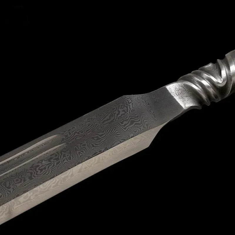 GS174 Handmade God of War Pattern Steel One-piece forging(US ONLY) Black Pocket Knives