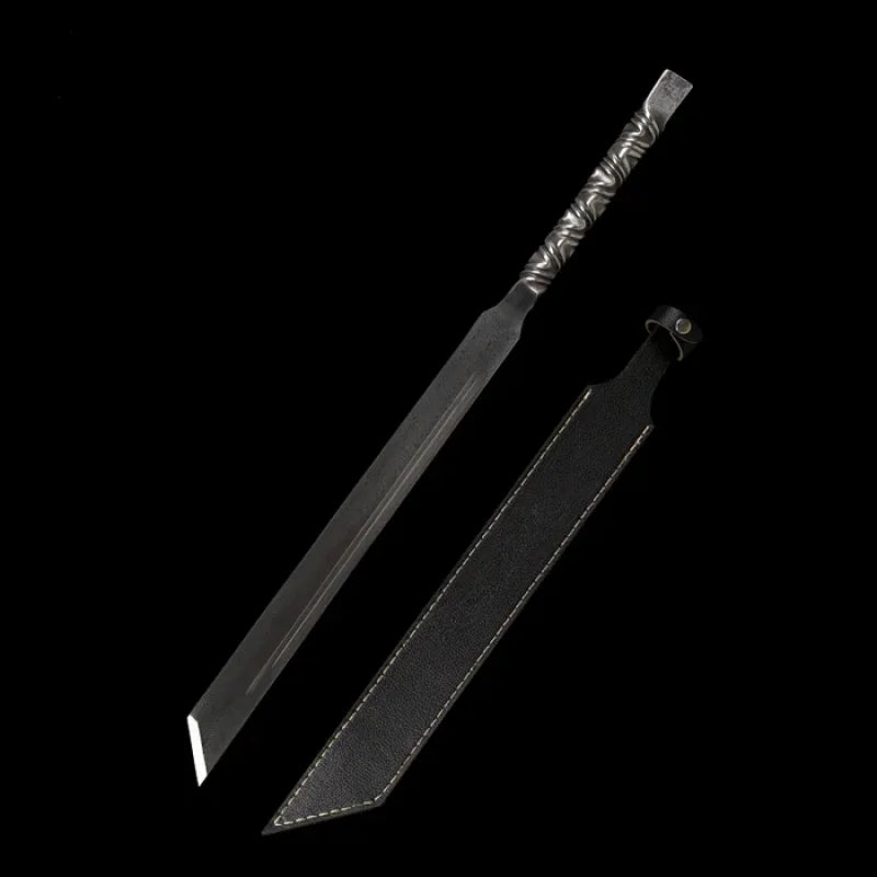 GS174 Handmade God of War Pattern Steel One-piece forging(US ONLY) Black Pocket Knives