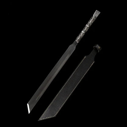 GS174 Handmade God of War Pattern Steel One-piece forging(US ONLY) Black Pocket Knives