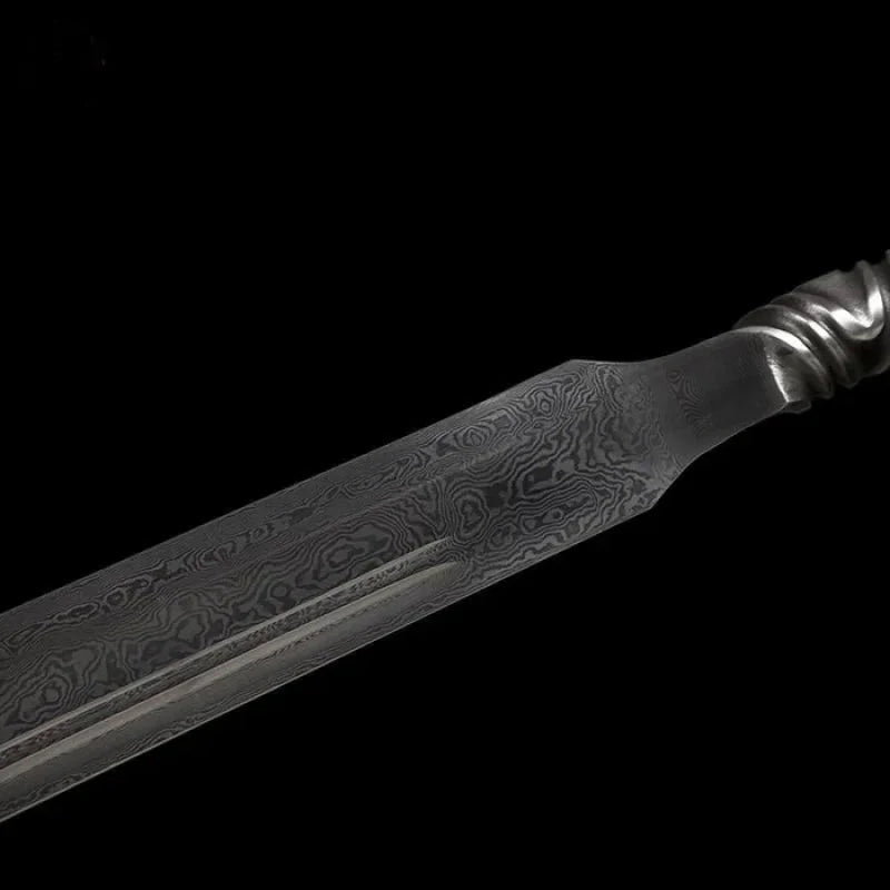 GS174 Handmade God of War Pattern Steel One-piece forging(US ONLY) Black Pocket Knives