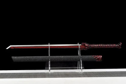 GS180 Handmade Red Wolf Chinese Sword With Red Blade(US ONLY) Black Red Pocket Knives