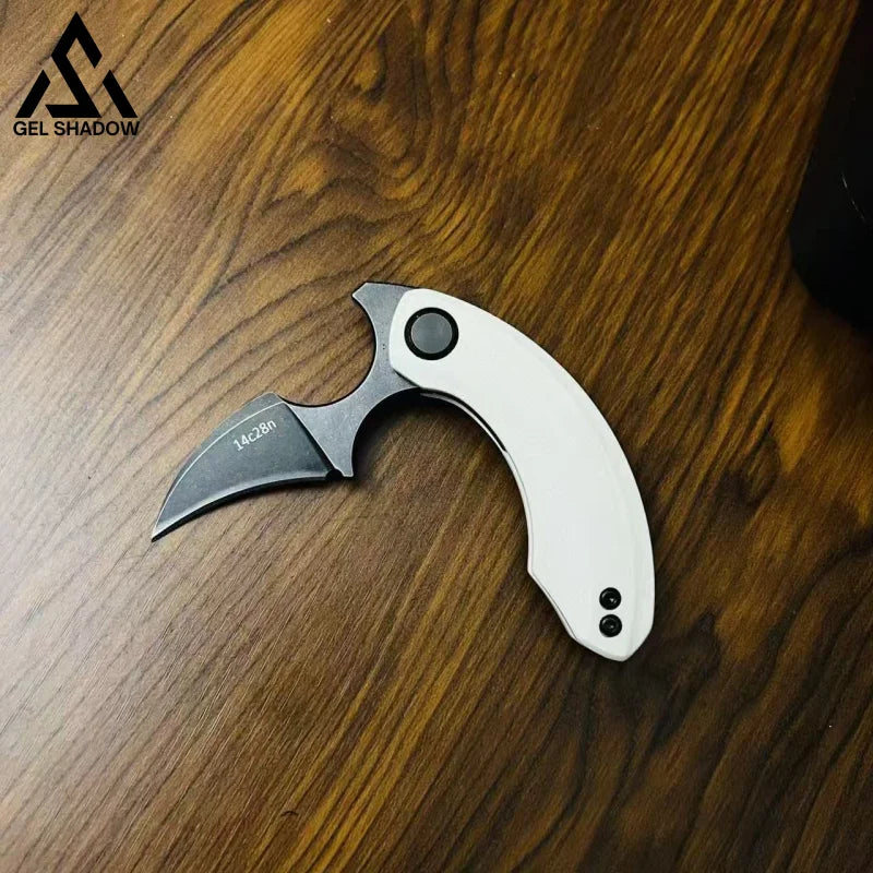 GS184 EDC Carry a folding knife karambit defense - White Black - Pocket Knives