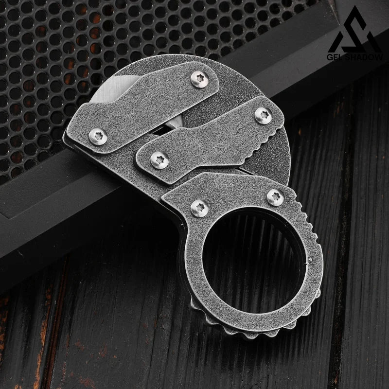 GS185 Eagle Beak Full Steel Folding Knife Gadget Ring Knife Pocket Knives