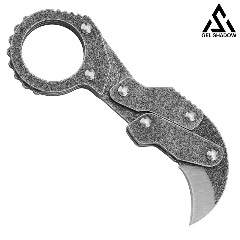 GS185 Eagle Beak Full Steel Folding Knife Gadget Ring Knife Pocket Knives