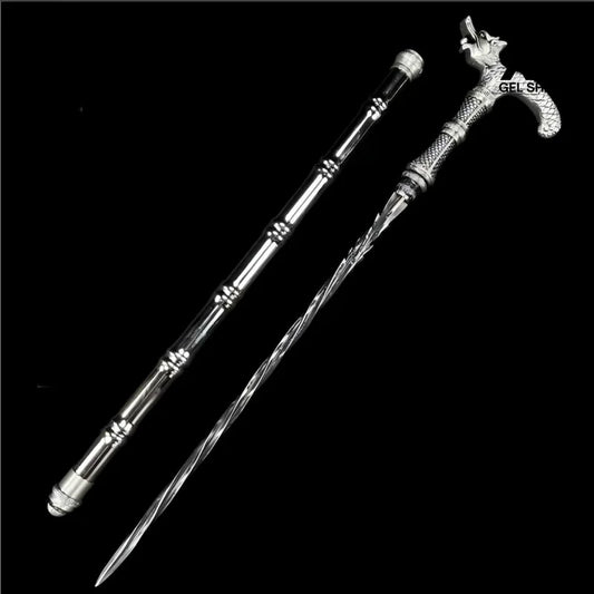 GS190 Outdoor spigot bamboo joint piercing spear(US ONLY) Silver Pocket Knives