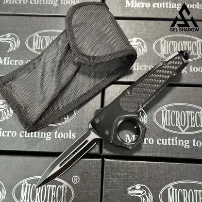 GS192 Micro tech OTF Knuckle Fix Auto Knife Black Pocket Knives