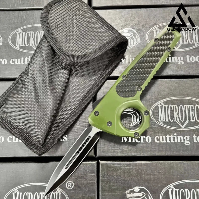 GS192 Micro tech OTF Knuckle Fix Auto Knife Green Pocket Knives