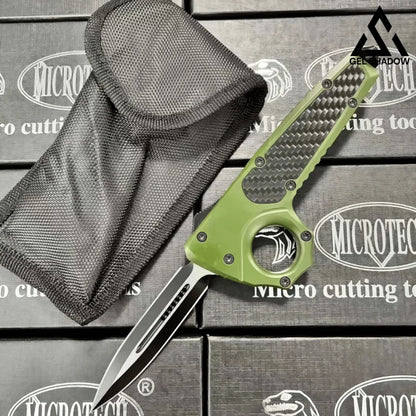 GS192 Micro tech OTF Knuckle Fix Auto Knife Green Pocket Knives
