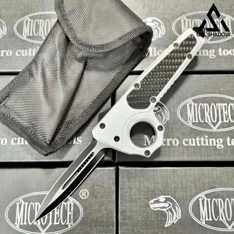 GS192 Micro tech OTF Knuckle Fix Auto Knife White Pocket Knives