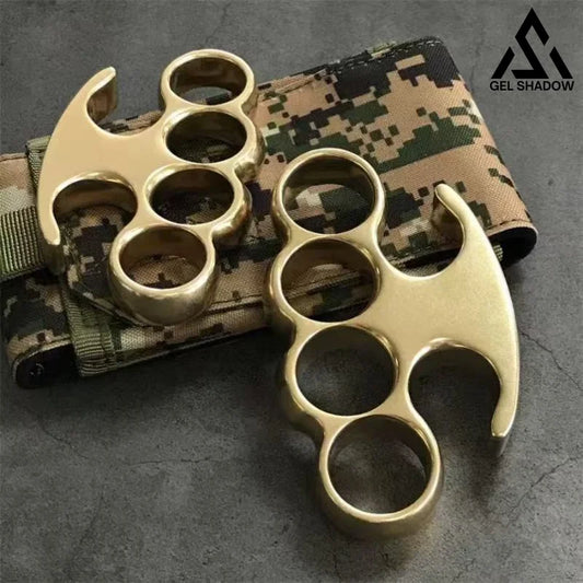 GS193 Old Style Classic Stonewashed Brass Knuckle Duster Brass Pocket Knives