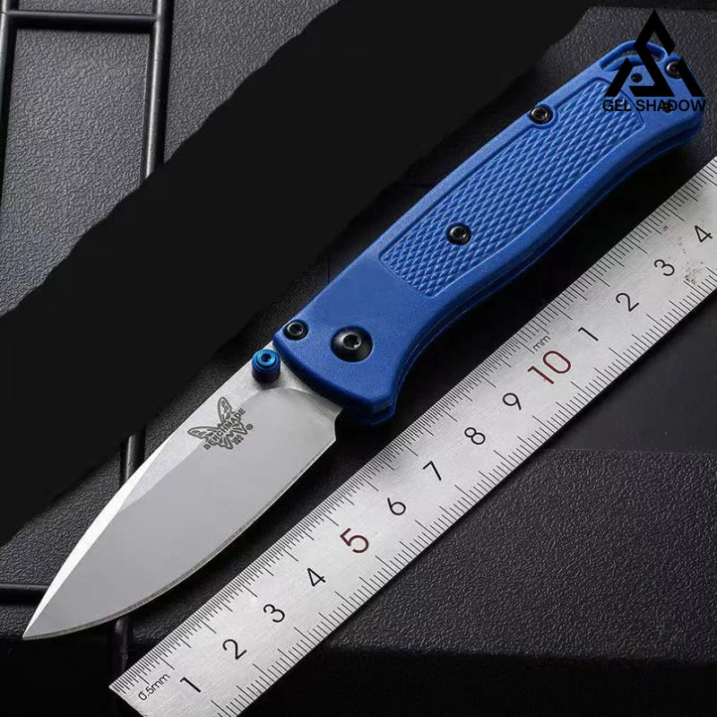 GS199 BM535 BUGOUT Damascus Steel Carbon Fiber Handle Folding Knife Blue 未分类