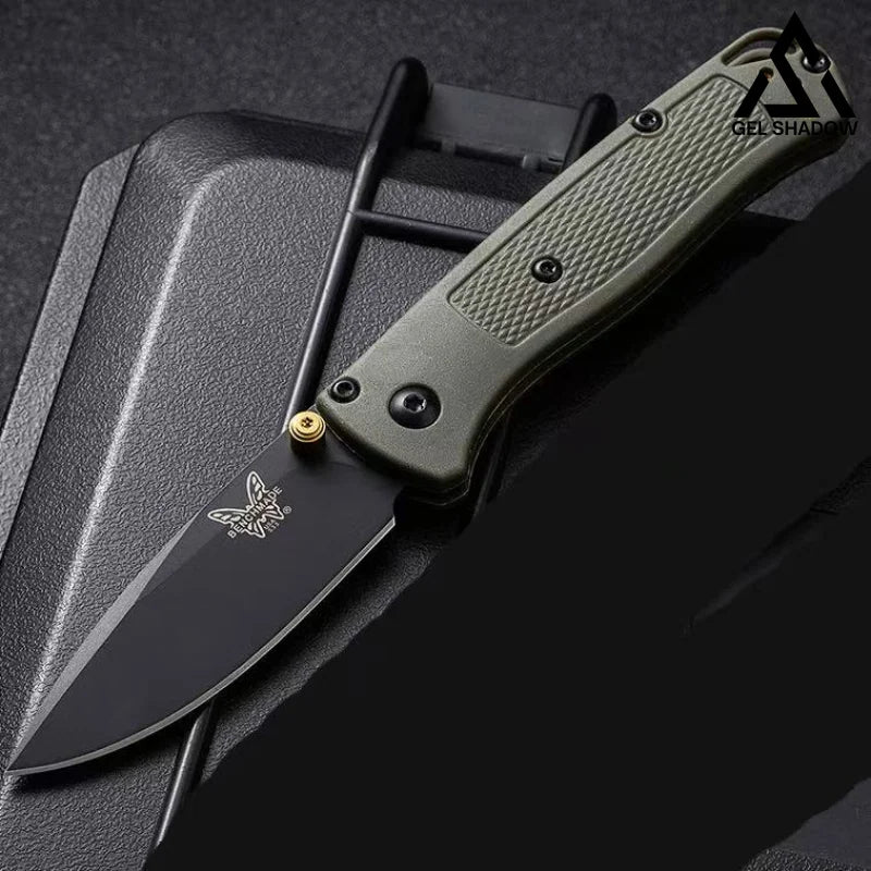 GS199 BM535 BUGOUT Damascus Steel Carbon Fiber Handle Folding Knife Green 未分类