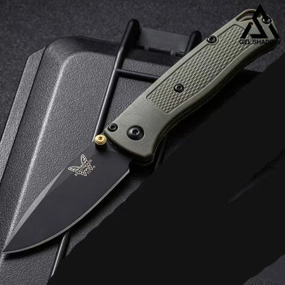 GS199 BM535 BUGOUT Damascus Steel Carbon Fiber Handle Folding Knife Green 未分类