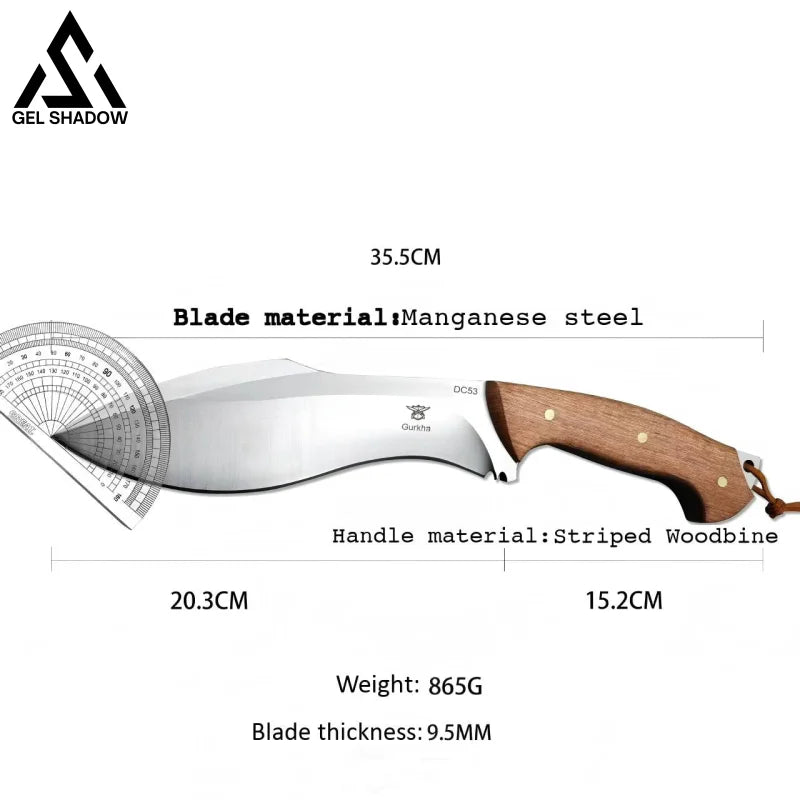 GS223 Outdoor straight-edge camping survival knife Nepal Wood 未分类
