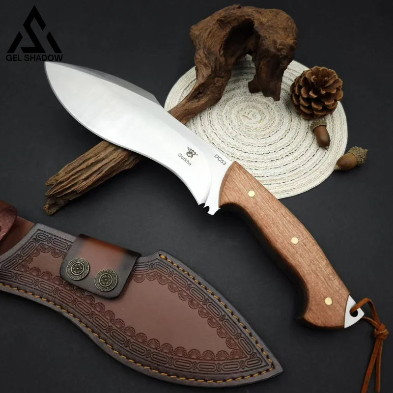 GS223 Outdoor straight-edge camping survival knife Nepal Wood 未分类