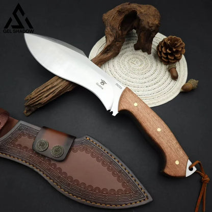 GS223 Outdoor straight-edge camping survival knife Nepal Wood 未分类