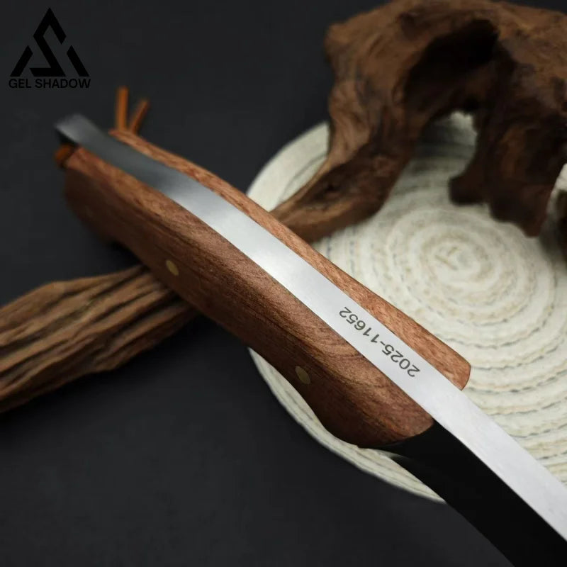 GS223 Outdoor straight-edge camping survival knife Nepal Wood 未分类