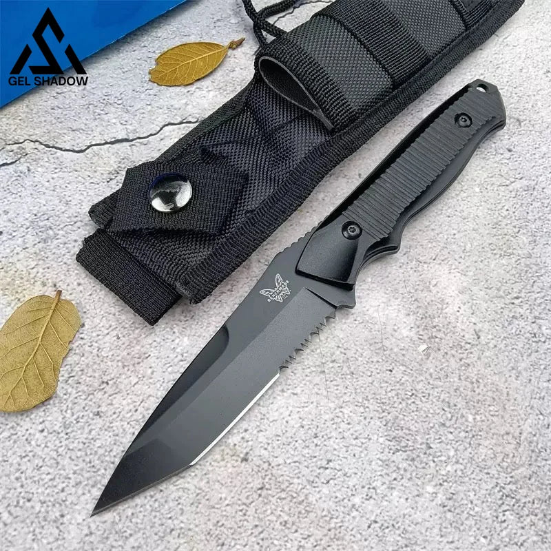 GS224 BM 140BK Black T-Head Semi-Grooved Straight Knife-US STOCK