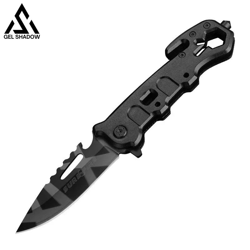GS225 Outdoor multi-functional emergency knife - Black - Pocket Knives