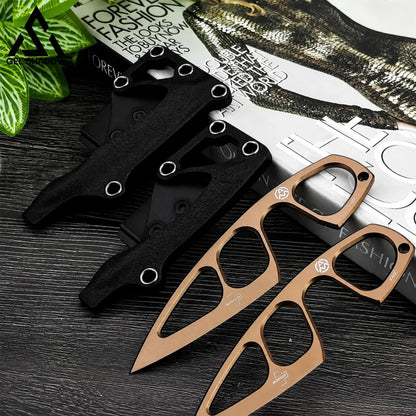 GS226 Boker Plus Miltner Adams Knuckle Knife MA-2 Fixed 2.5’’ Blade - 2 pcs / Gold - Pocket Knives