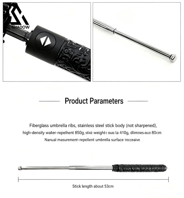 GS268 Mult Funtional Umbrella inside Extendable Baton Defensive