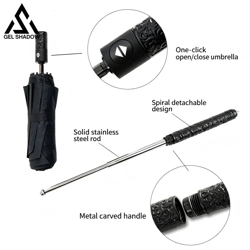 GS268 Mult Funtional Umbrella inside Extendable Baton Defensive